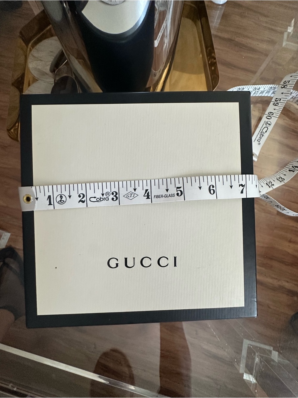 Gucci white and Black Logo Box